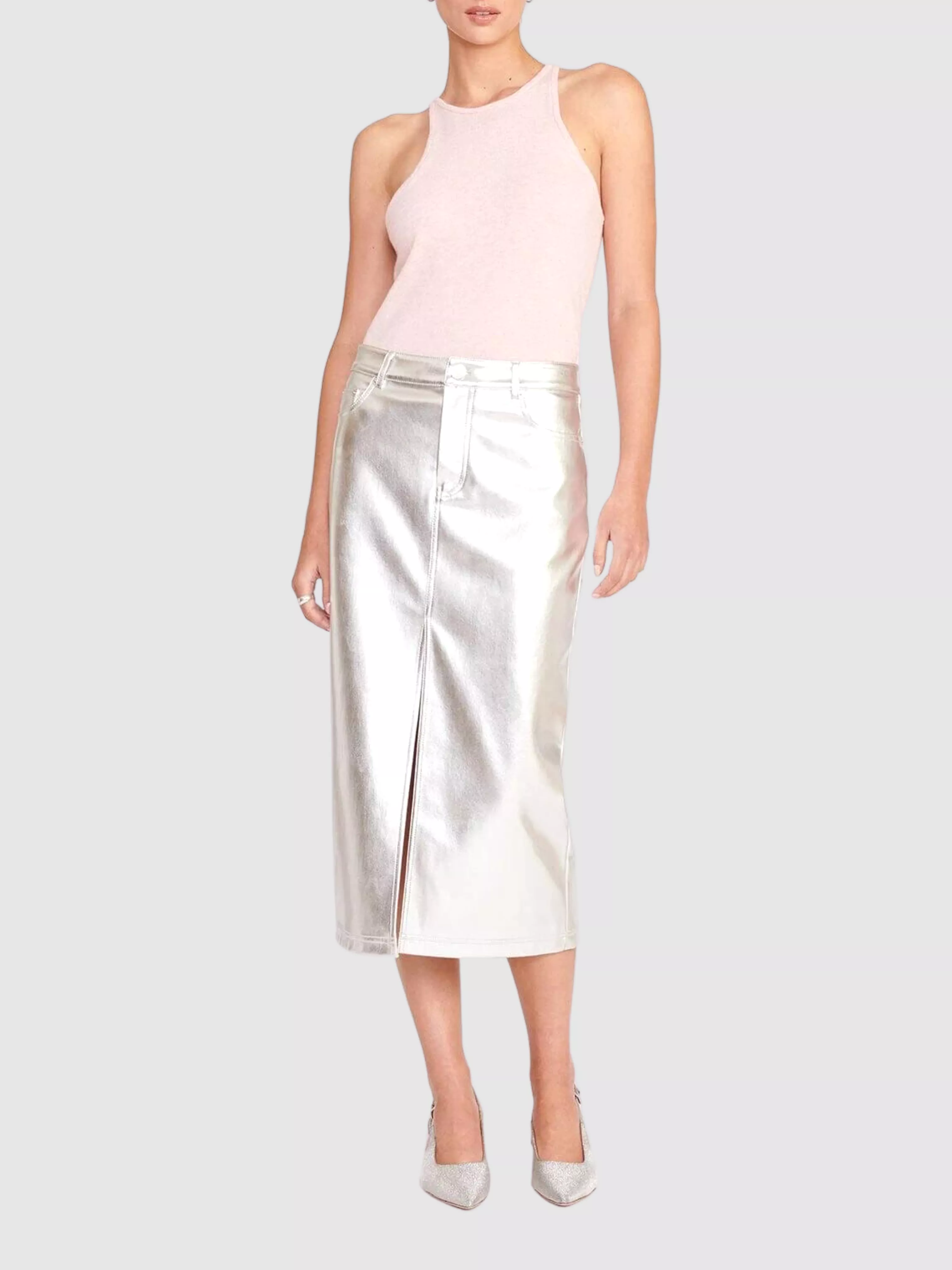 Oaklin Silver Midi Skirt - Shop now!