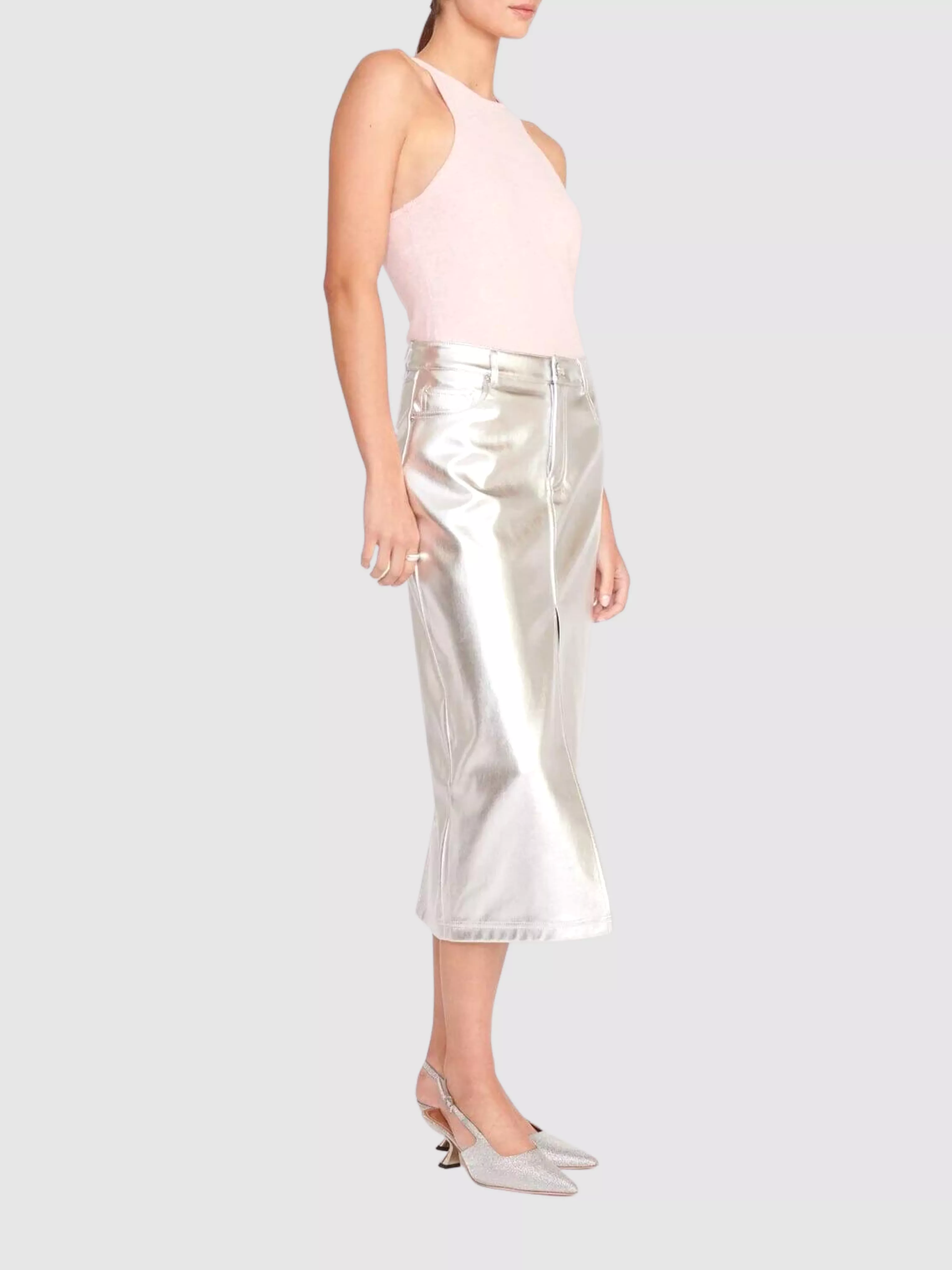 Oaklin Silver Midi Skirt - Shop now!