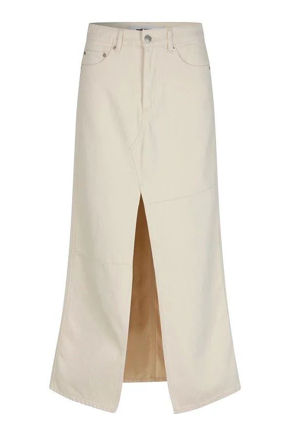 Off white maxi skirt with oval square pattern