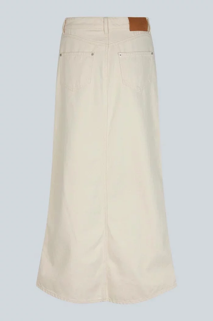 Off white maxi skirt with oval square pattern