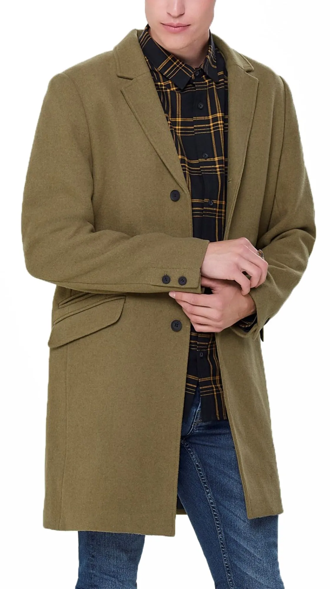 Only & Sons Julian Lead Gray Wool Coat