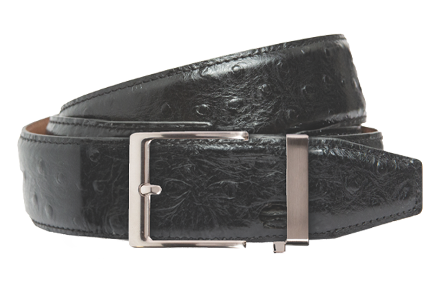 Ostrich Black 40mm Strap Dress Belt - Shop Online Now!