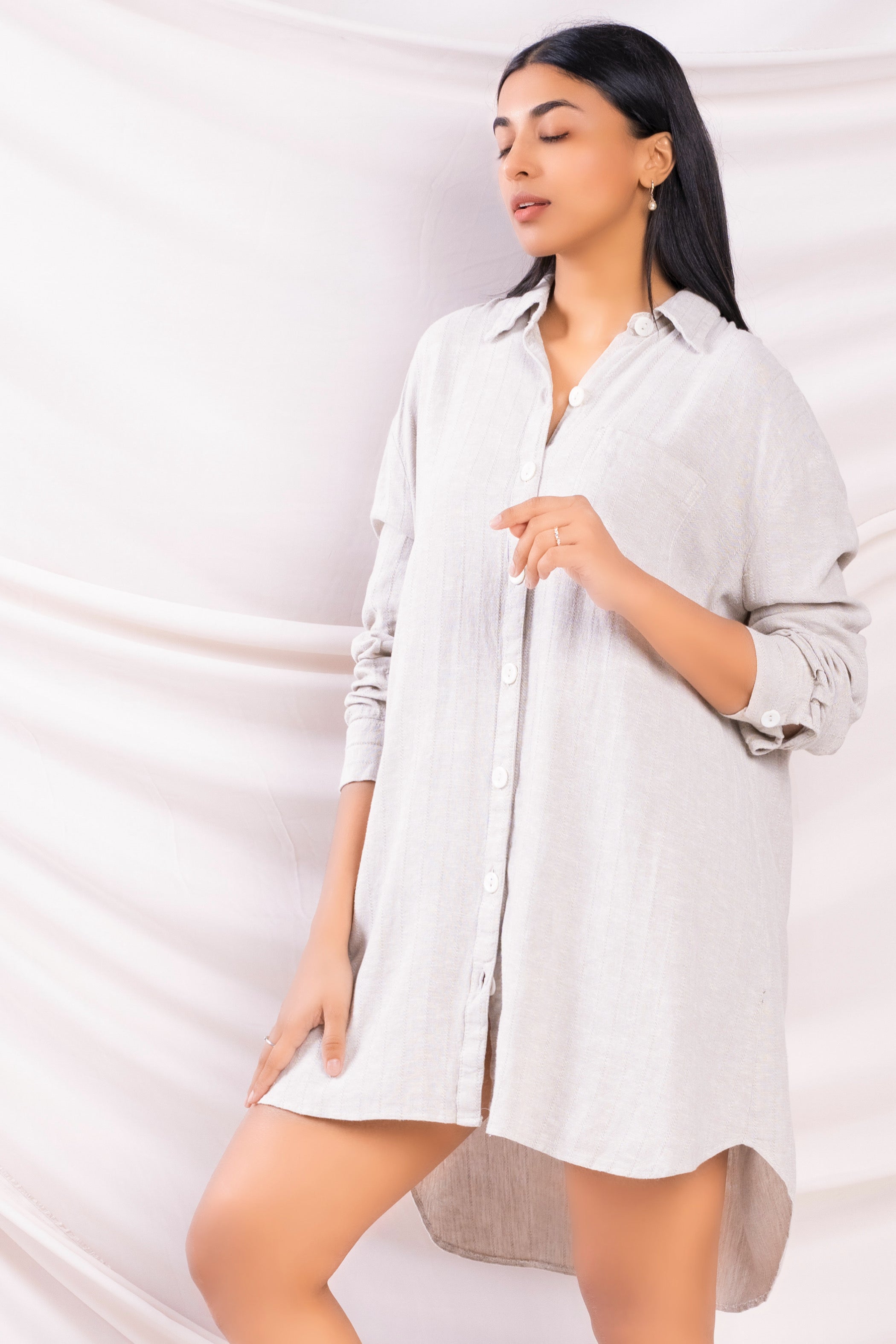 Oversized Linen Dress