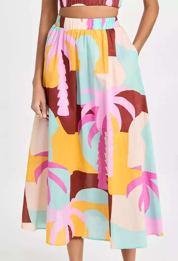 Palmera Skirt - Pastel Tropical by Ashley International.