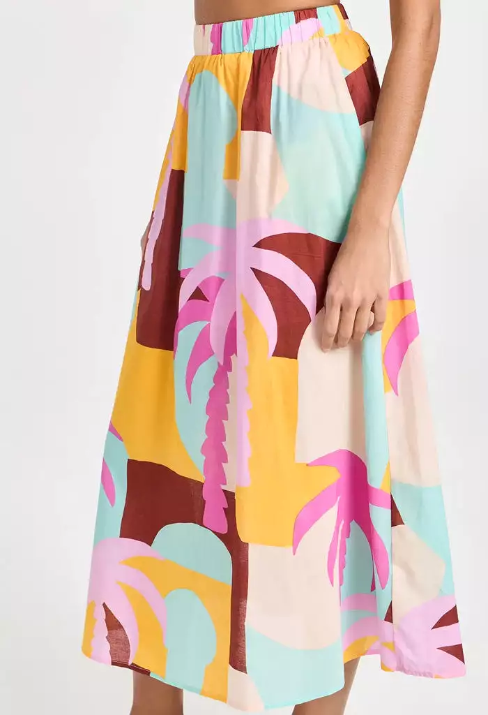 Palmera Skirt - Pastel Tropical by Ashley International.