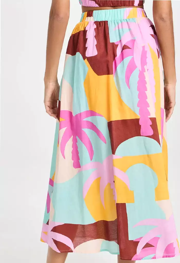 Palmera Skirt - Pastel Tropical by Ashley International.