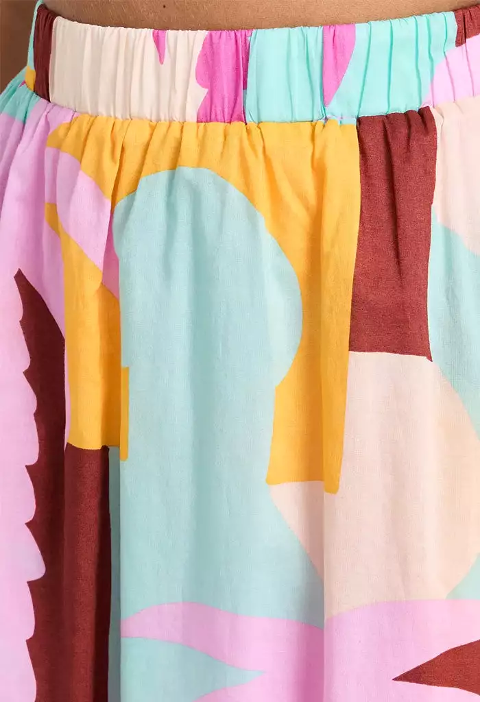 Palmera Skirt - Pastel Tropical by Ashley International.