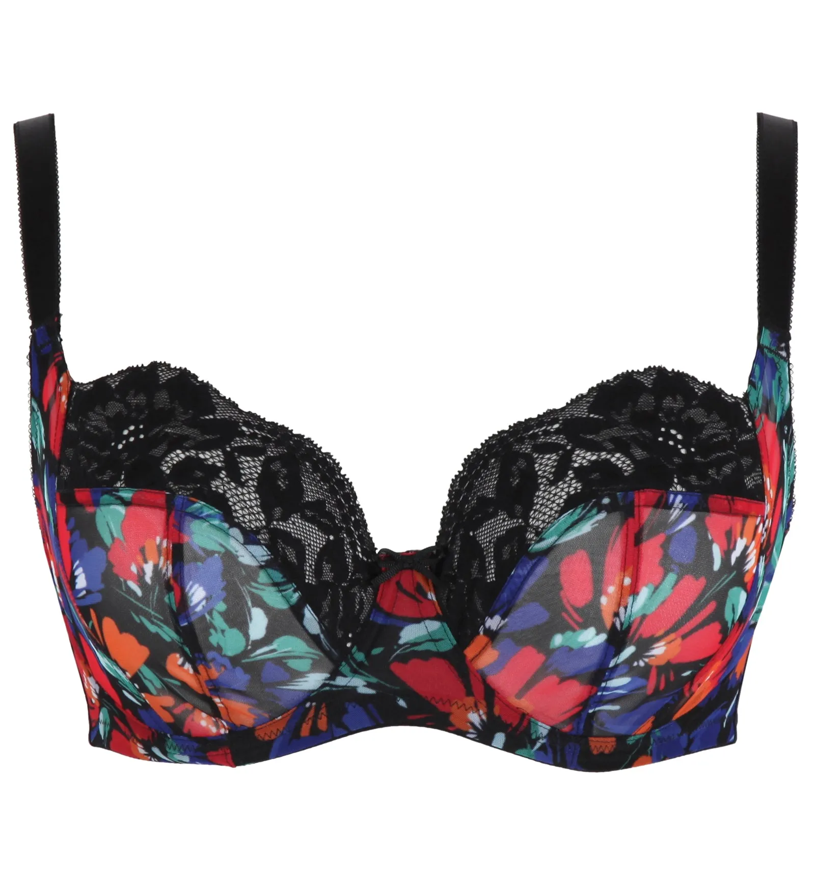 Panache Nina Balcony Underwire Bra - Black/Floral - 10941