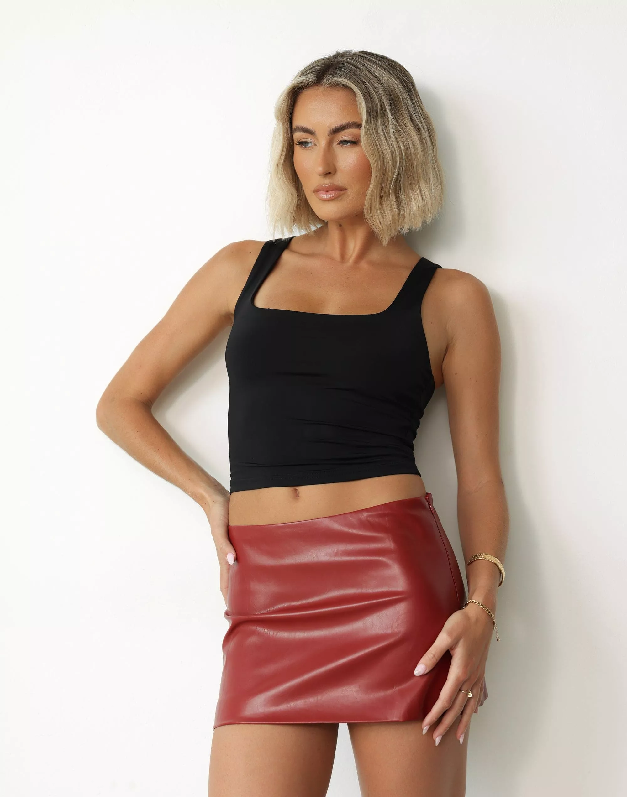 Paris Mini Skirt (Deep Burgundy)