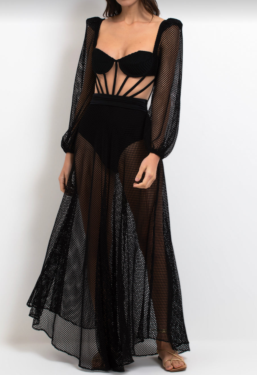 Patbo Netted Beach Dress Black