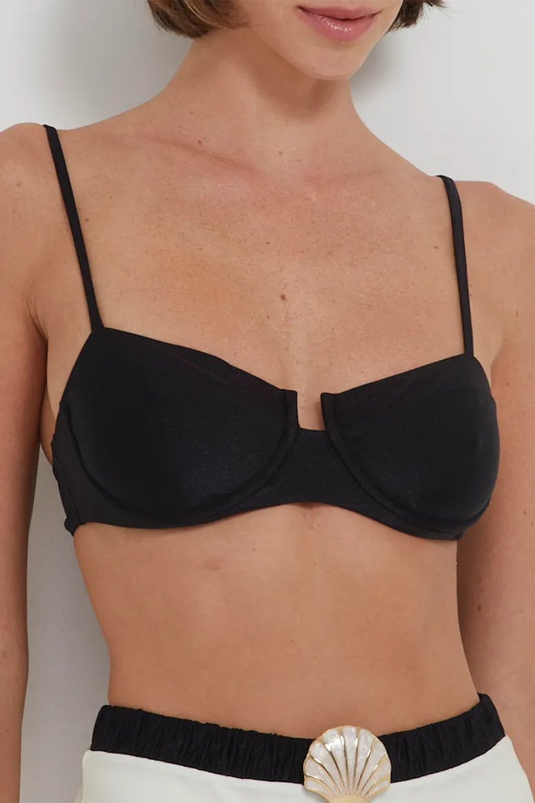 PatBO Underwire Bikini Top Black