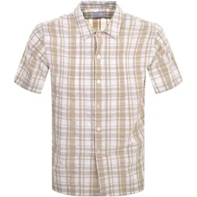 Paul Smith Men's Casual Fit Short Sleeve Shirt in Beige