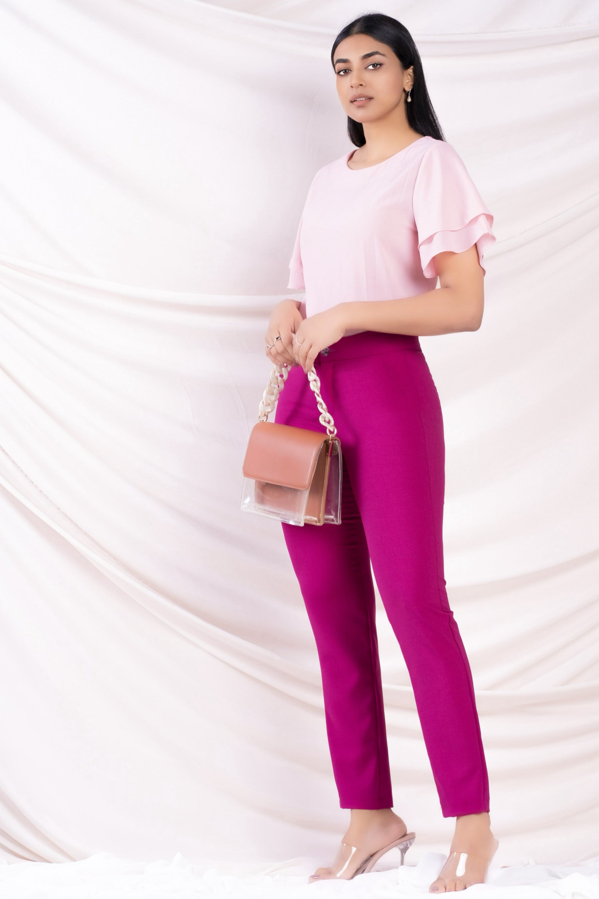 Pink Back Detail Blouse