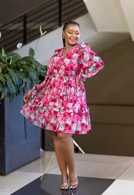 Pink ivory floral sundress