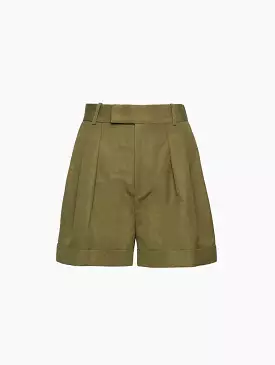 Pleated Shorts with Wide Cuffs