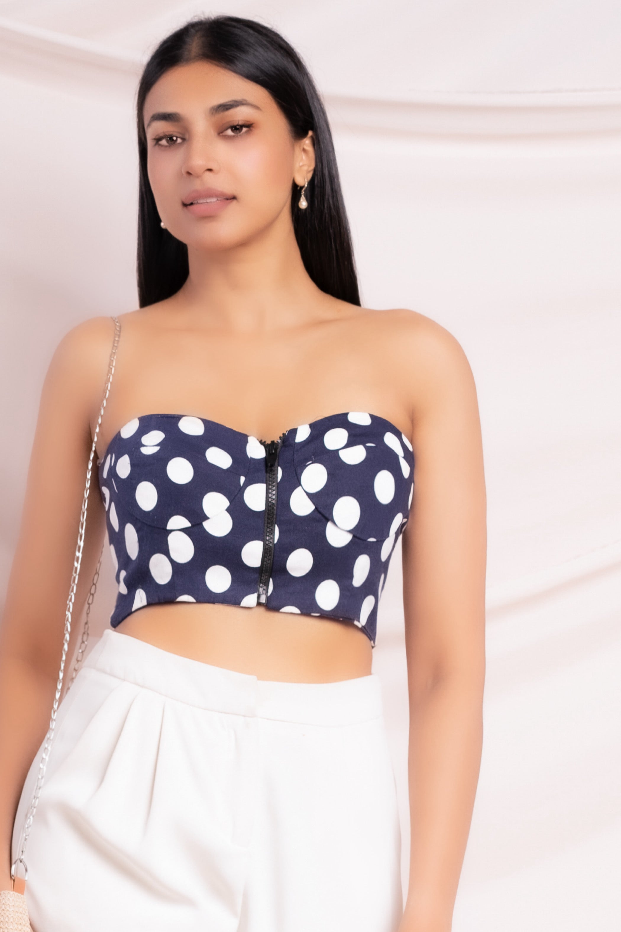 Polka Dot Bustier Top