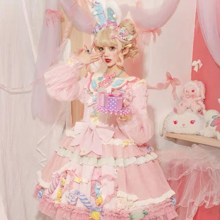 Pre-order candy party sweet Lolita fashion dress / shirt / full set