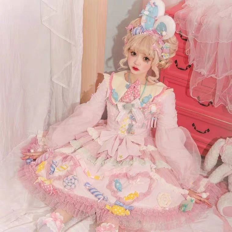 Pre-order candy party sweet Lolita fashion dress / shirt / full set