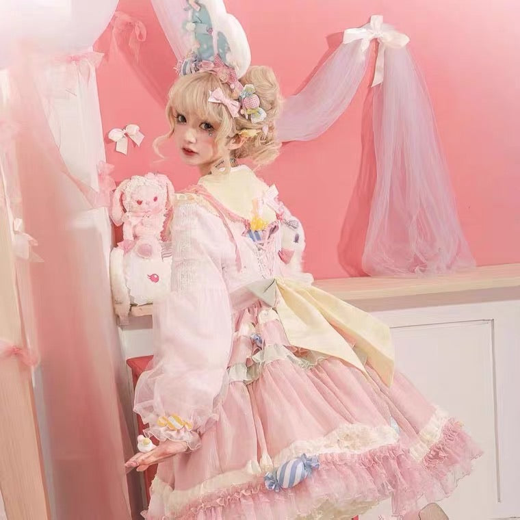 Pre-order candy party sweet Lolita fashion dress / shirt / full set