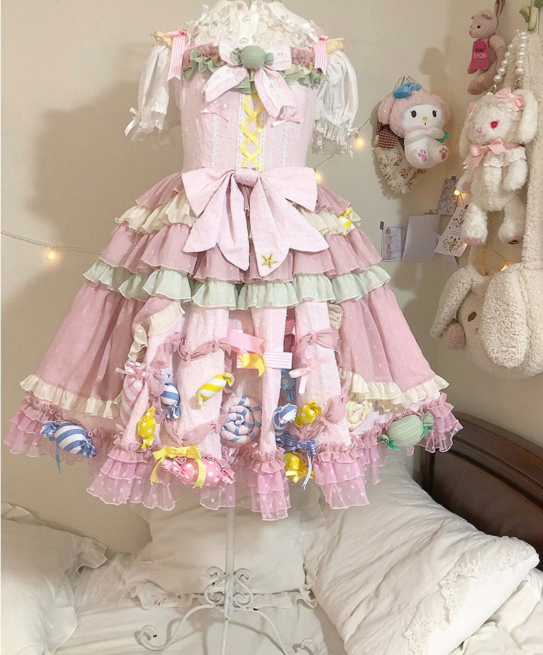 Pre-order candy party sweet Lolita fashion dress / shirt / full set