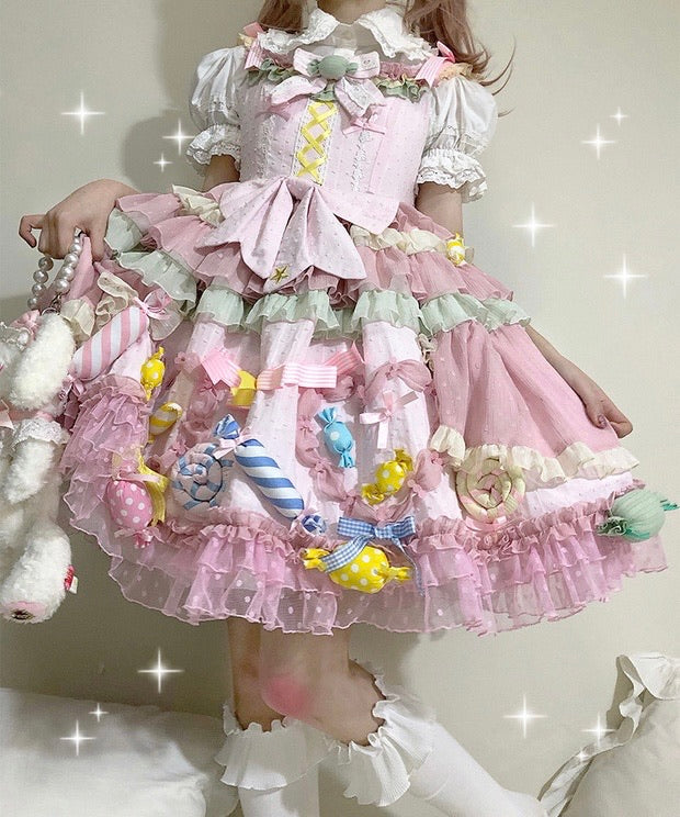 Pre-order candy party sweet Lolita fashion dress / shirt / full set