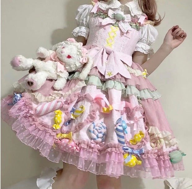 Pre-order candy party sweet Lolita fashion dress / shirt / full set