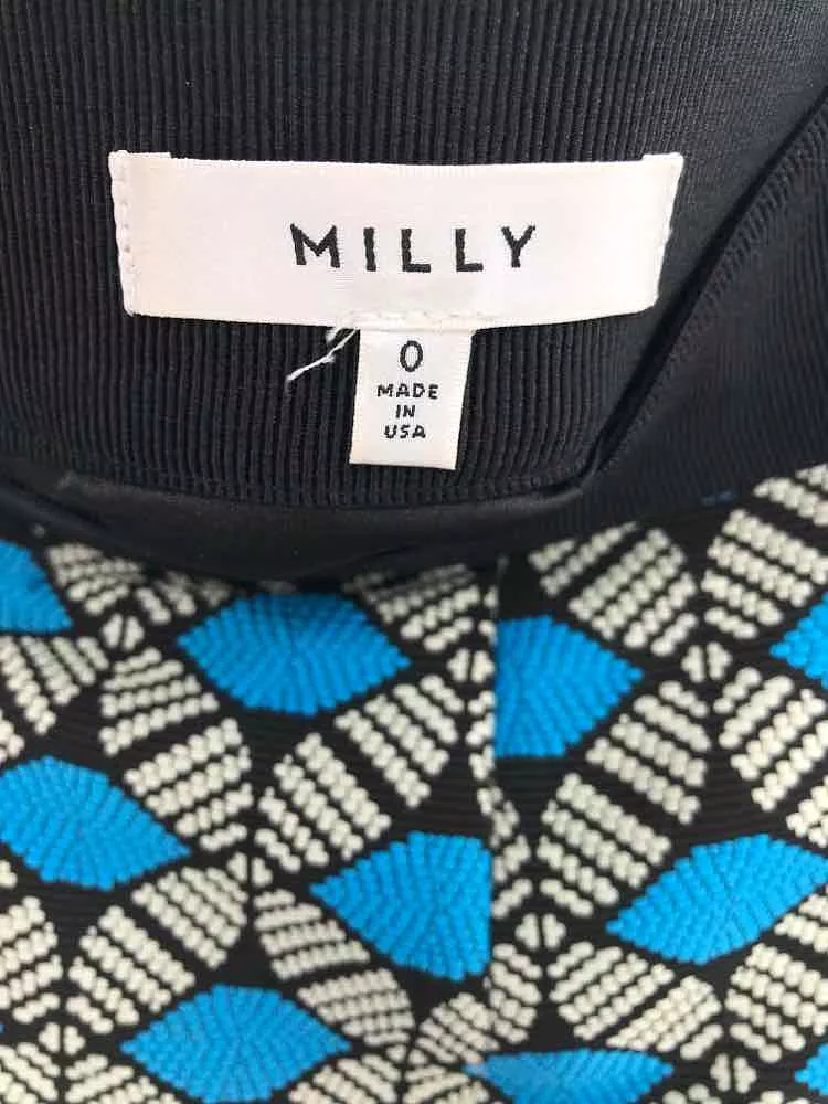 Pre-owned Milly blue mini skirt, size 0, for sale.