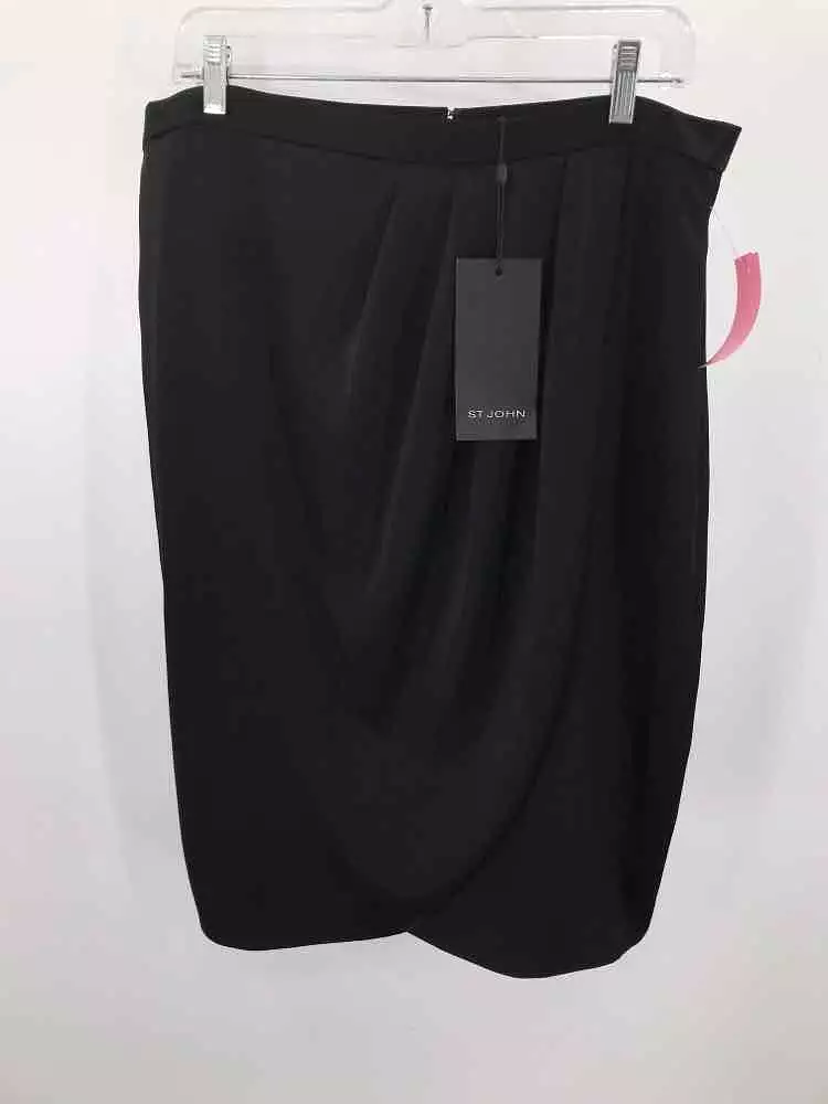 Pre-Owned St John Black Size 14 Midi Skirt - Buy Now!