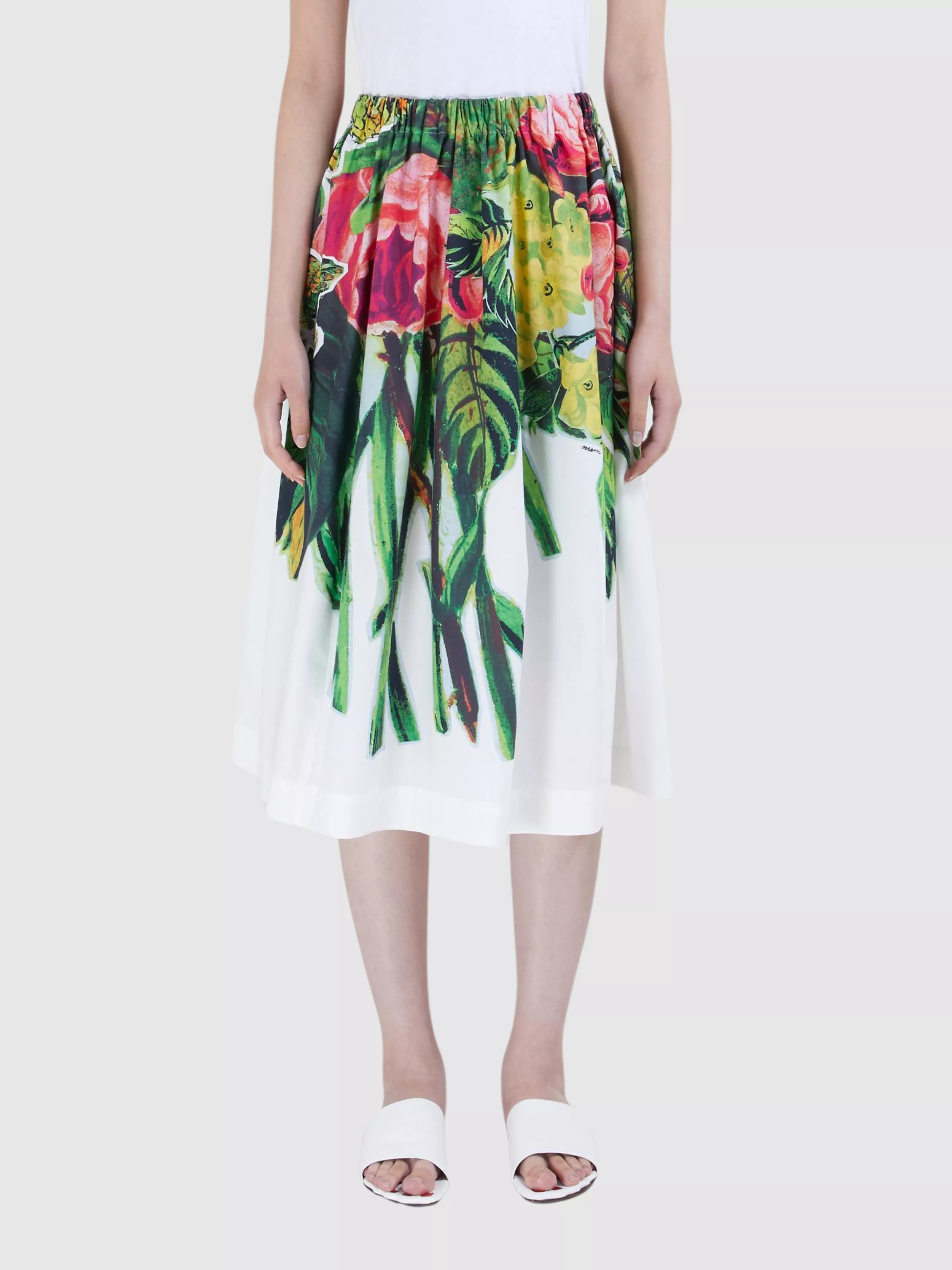 Printed Midi Balloon Skirt Plant - $ [price]