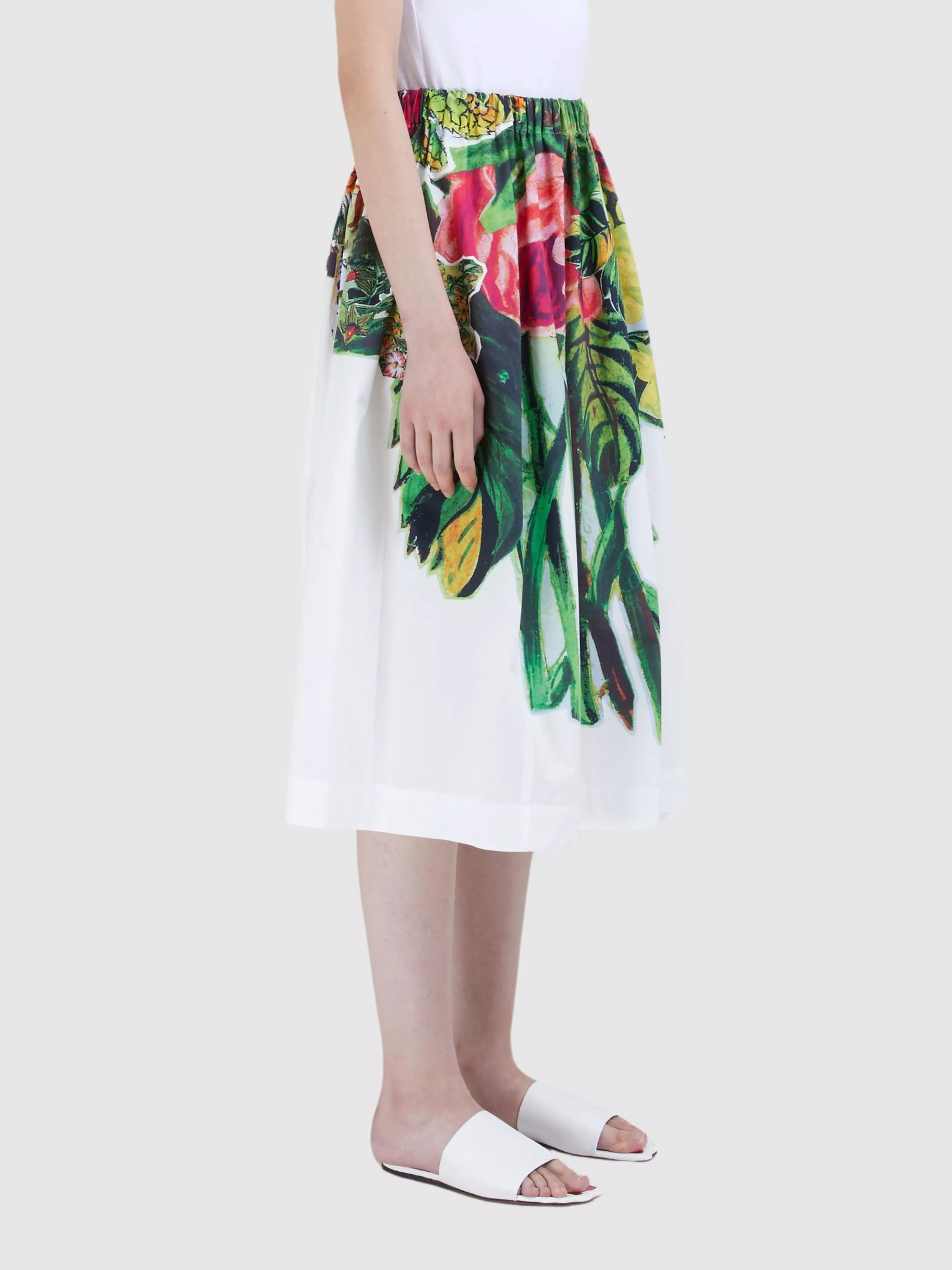 Printed Midi Balloon Skirt Plant - $ [price]