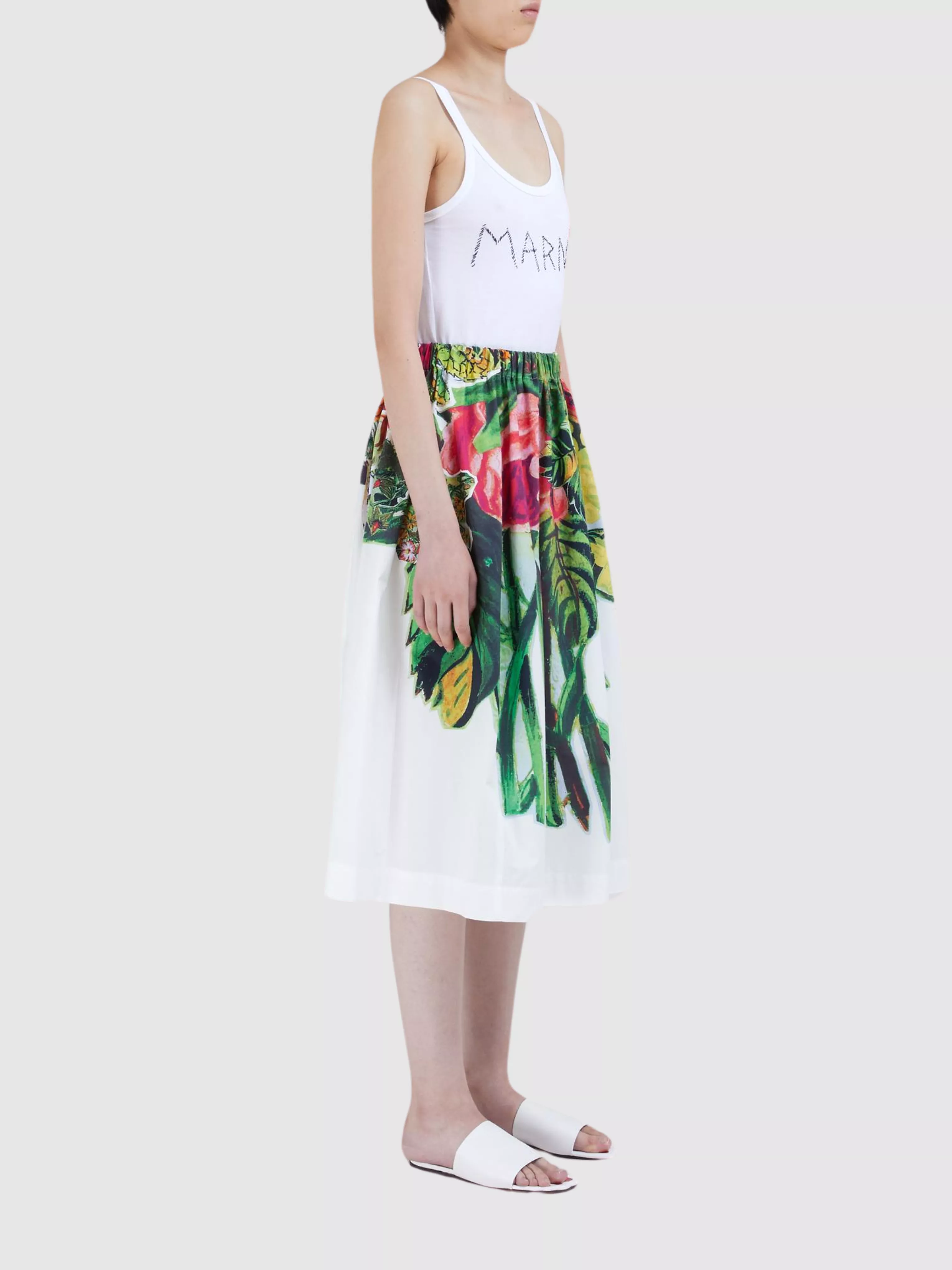 Printed Midi Balloon Skirt Plant - $ [price]