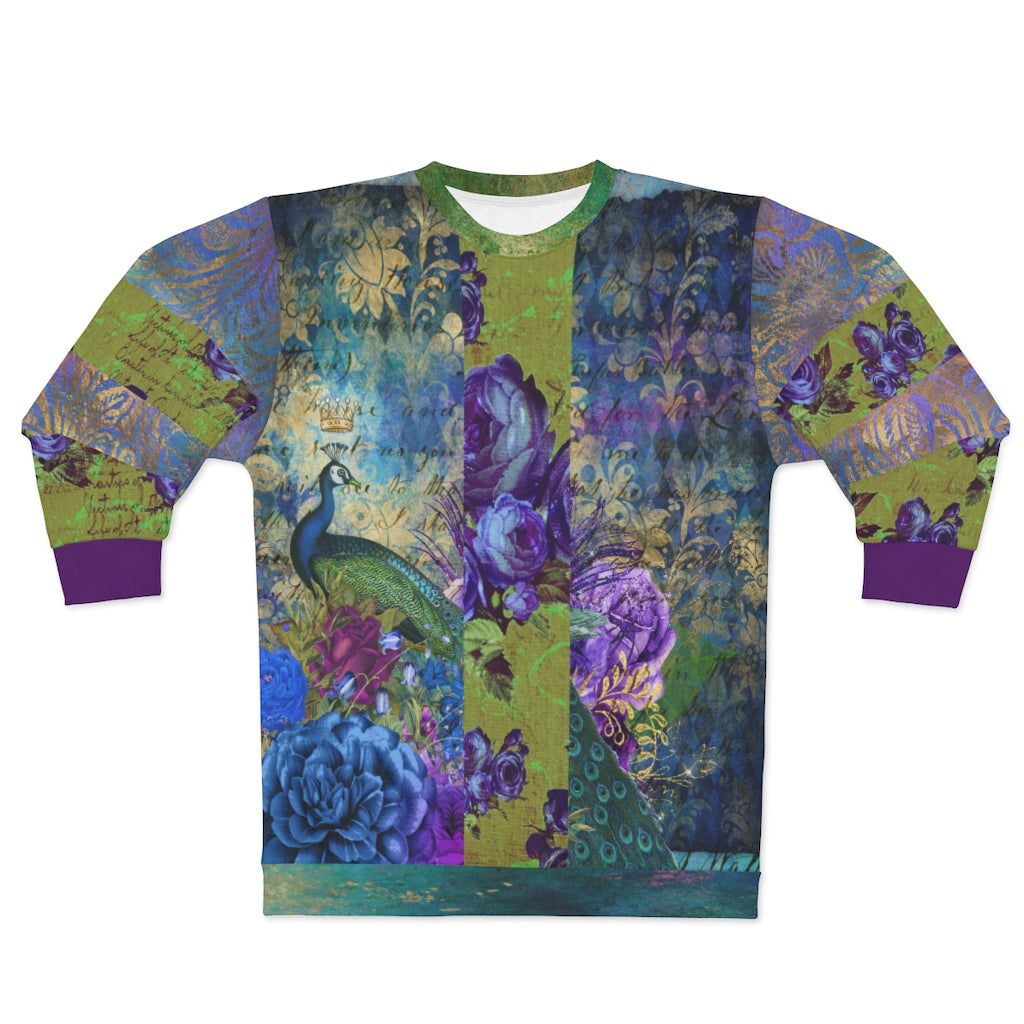 Purple Unisex Sweatshirt with Fusion Design.