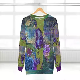 Purple Unisex Sweatshirt with Fusion Design.