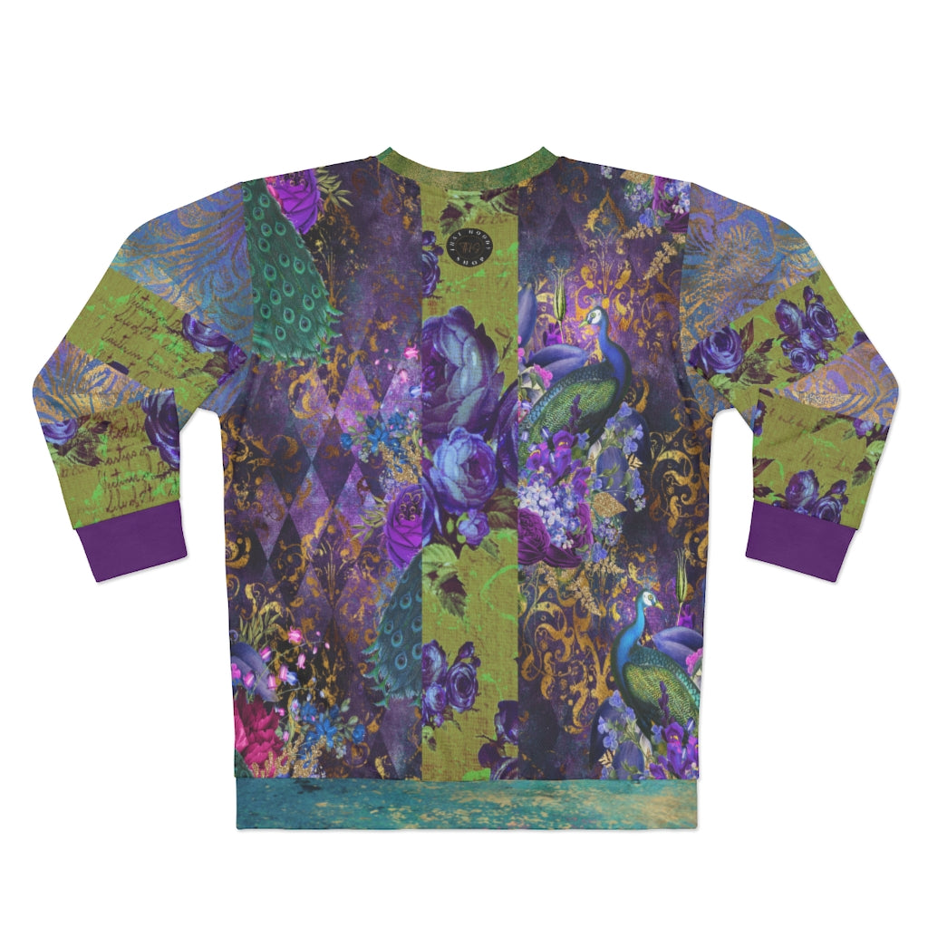 Purple Unisex Sweatshirt with Fusion Design.