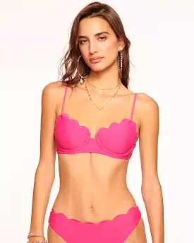 Ramy Brook Leyla Scalloped Underwire Bra Top - Perfect Pink