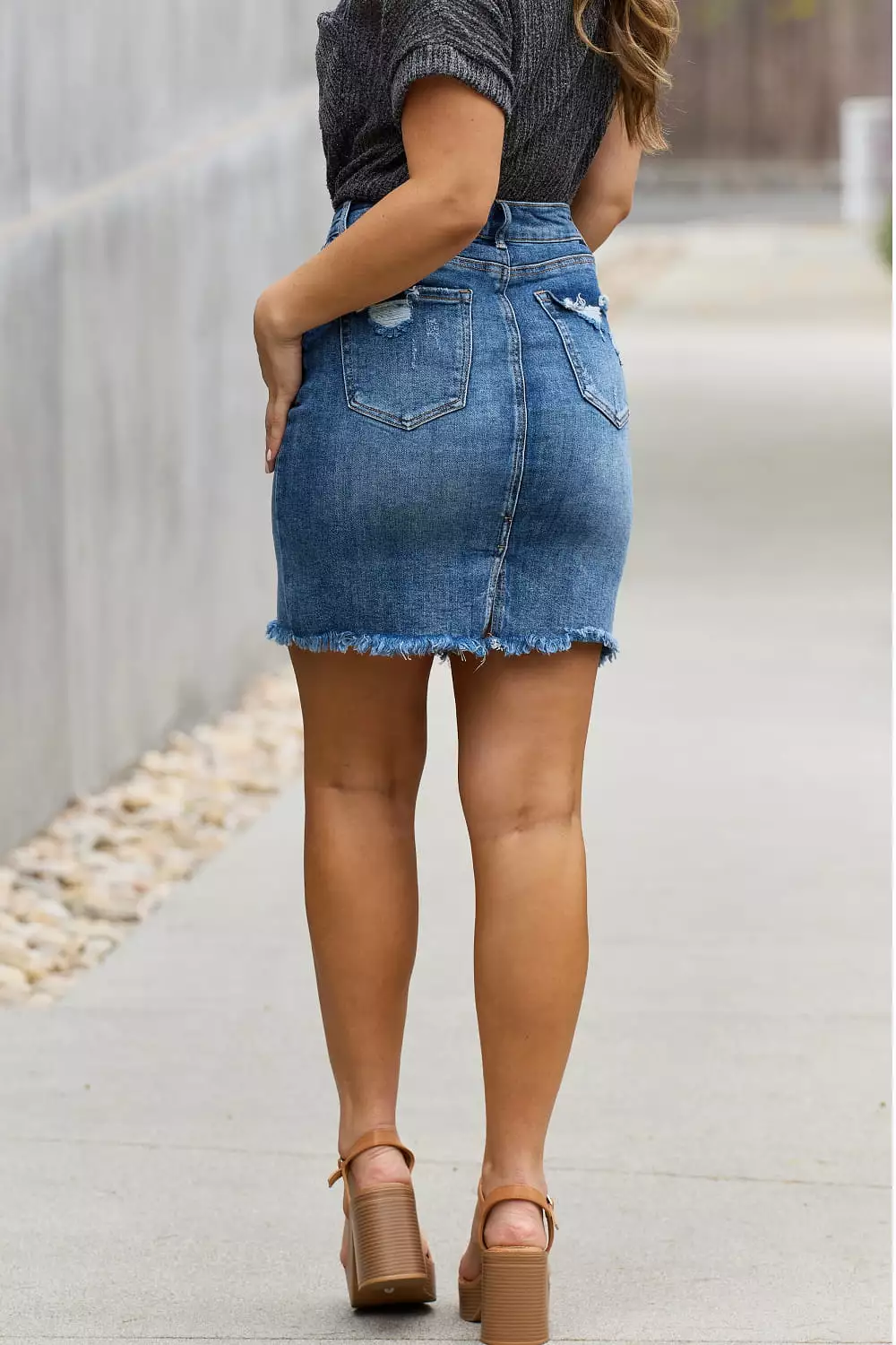 RISEN Denim Mini Skirt - Full Size.