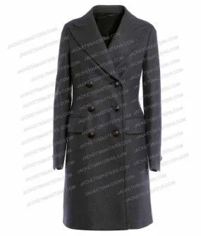 Rosa Salazar Gray Coat for Wedding Season