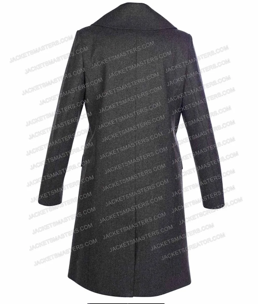 Rosa Salazar Gray Coat for Wedding Season