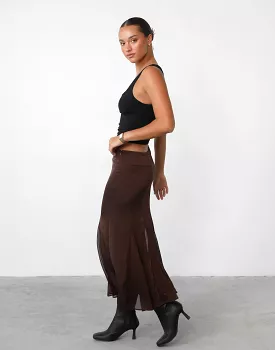 Rose Maxi Skirt (Chocolate) - By Lioness.