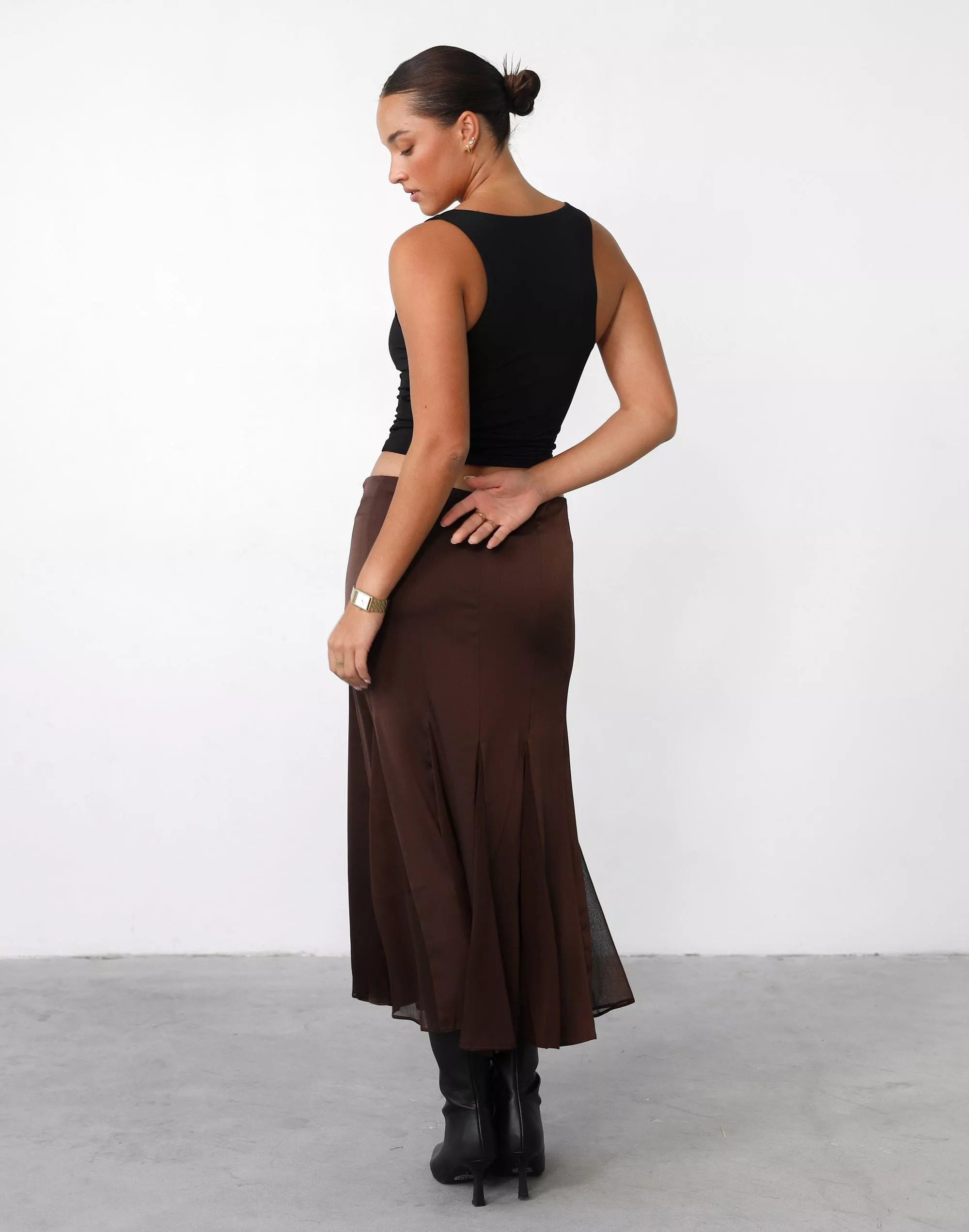 Rose Maxi Skirt (Chocolate) - By Lioness.