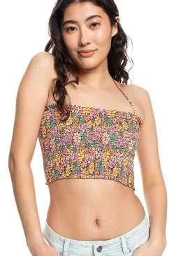 Roxy Women's Bandeau Bikini Top with Printed Warm Waters Design