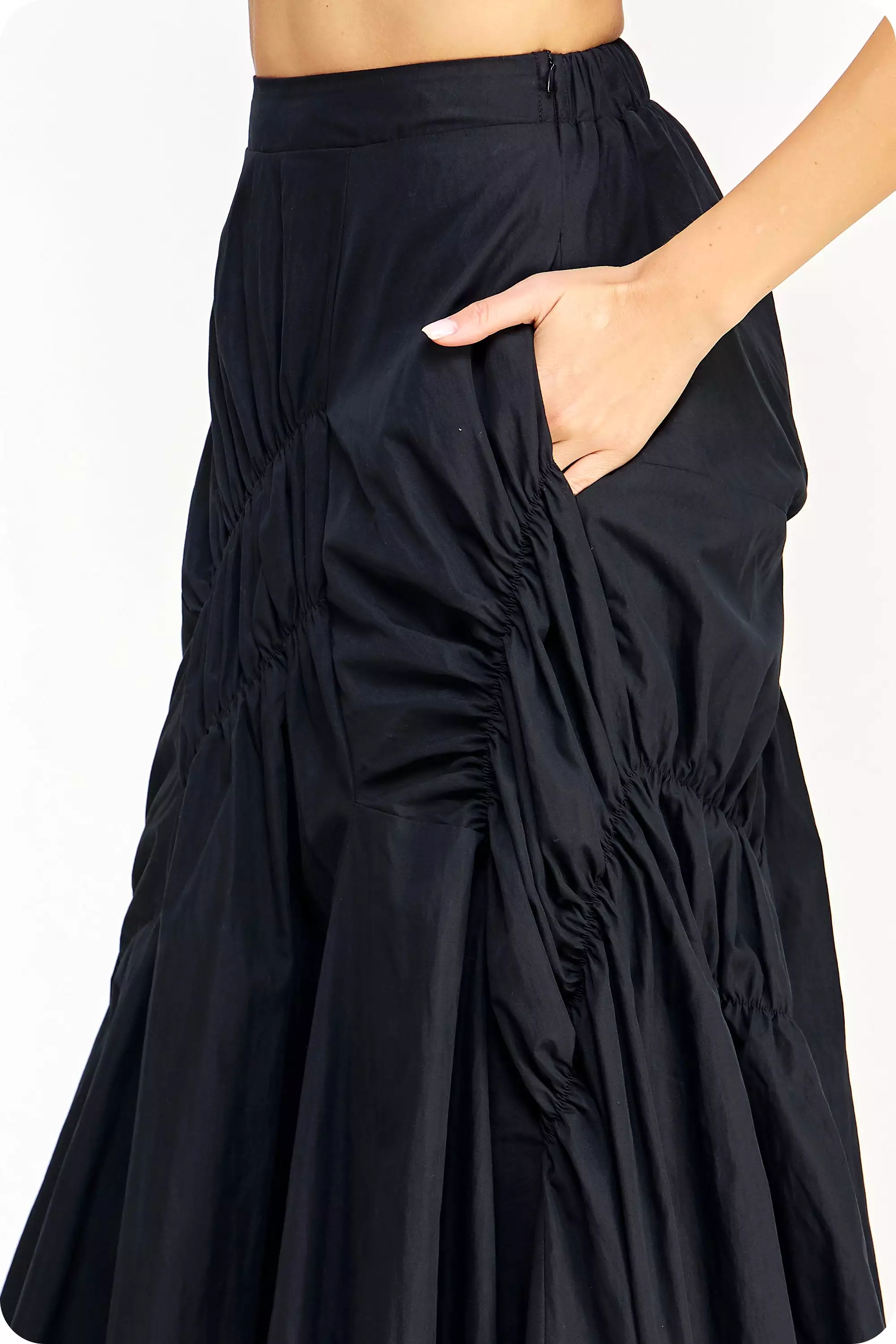 Ruched Midi Skirt