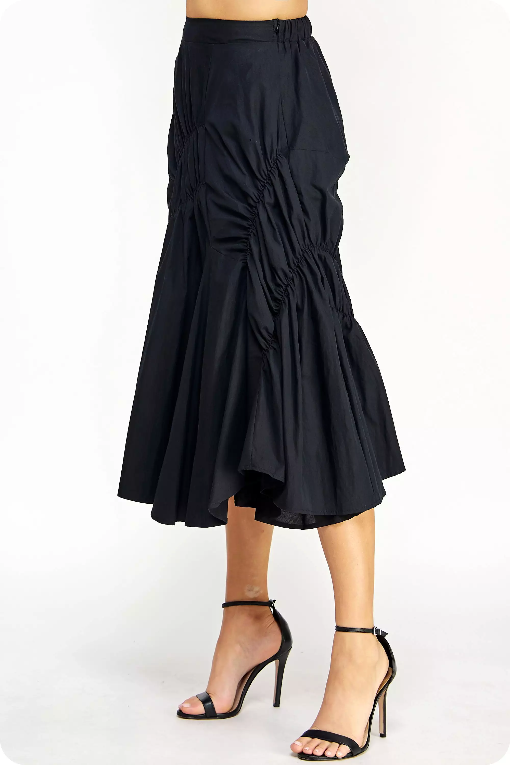 Ruched Midi Skirt