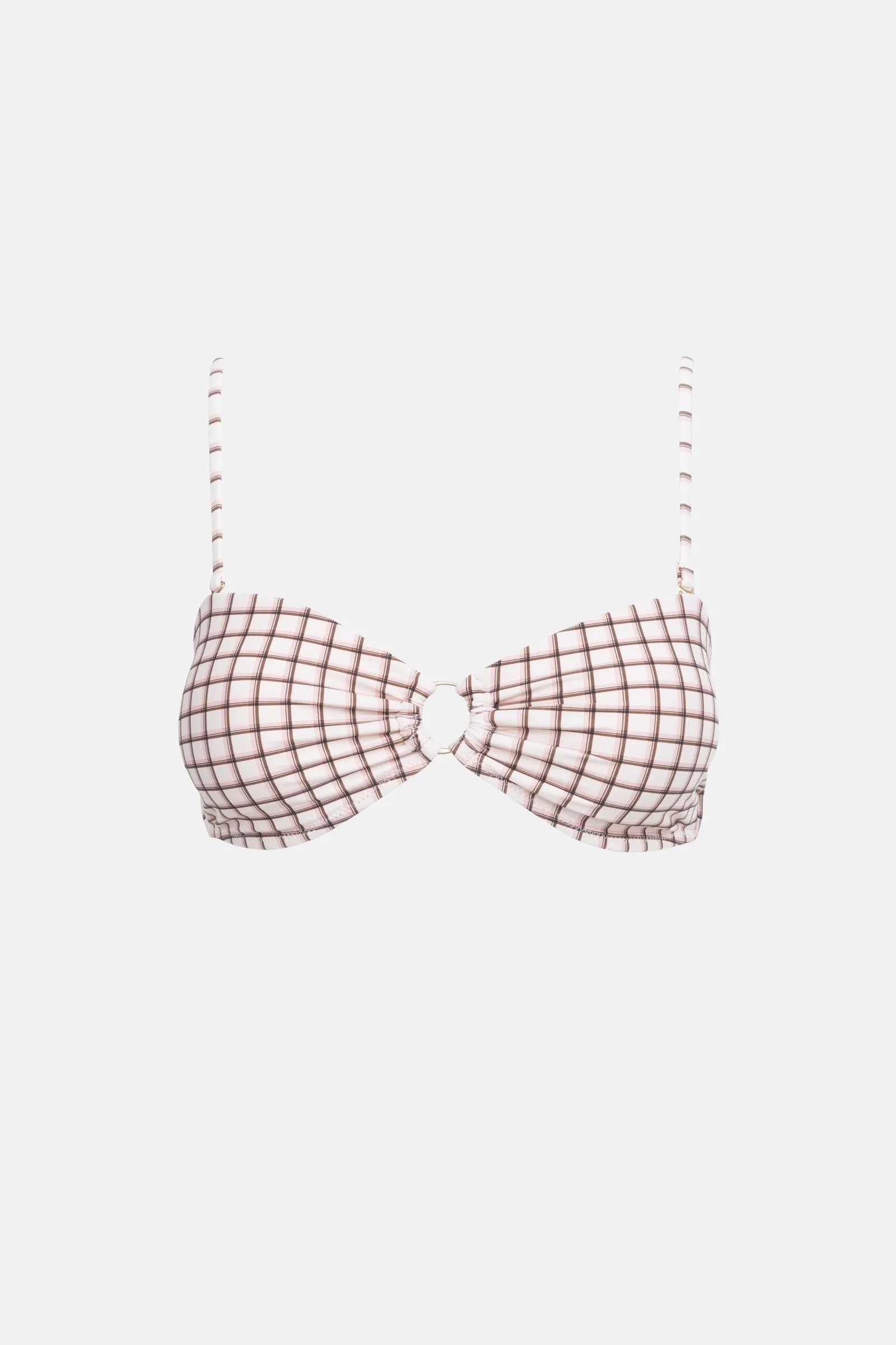 Natural Rumi Check Ring Bandeau Top