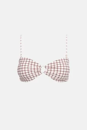 Natural Rumi Check Ring Bandeau Top