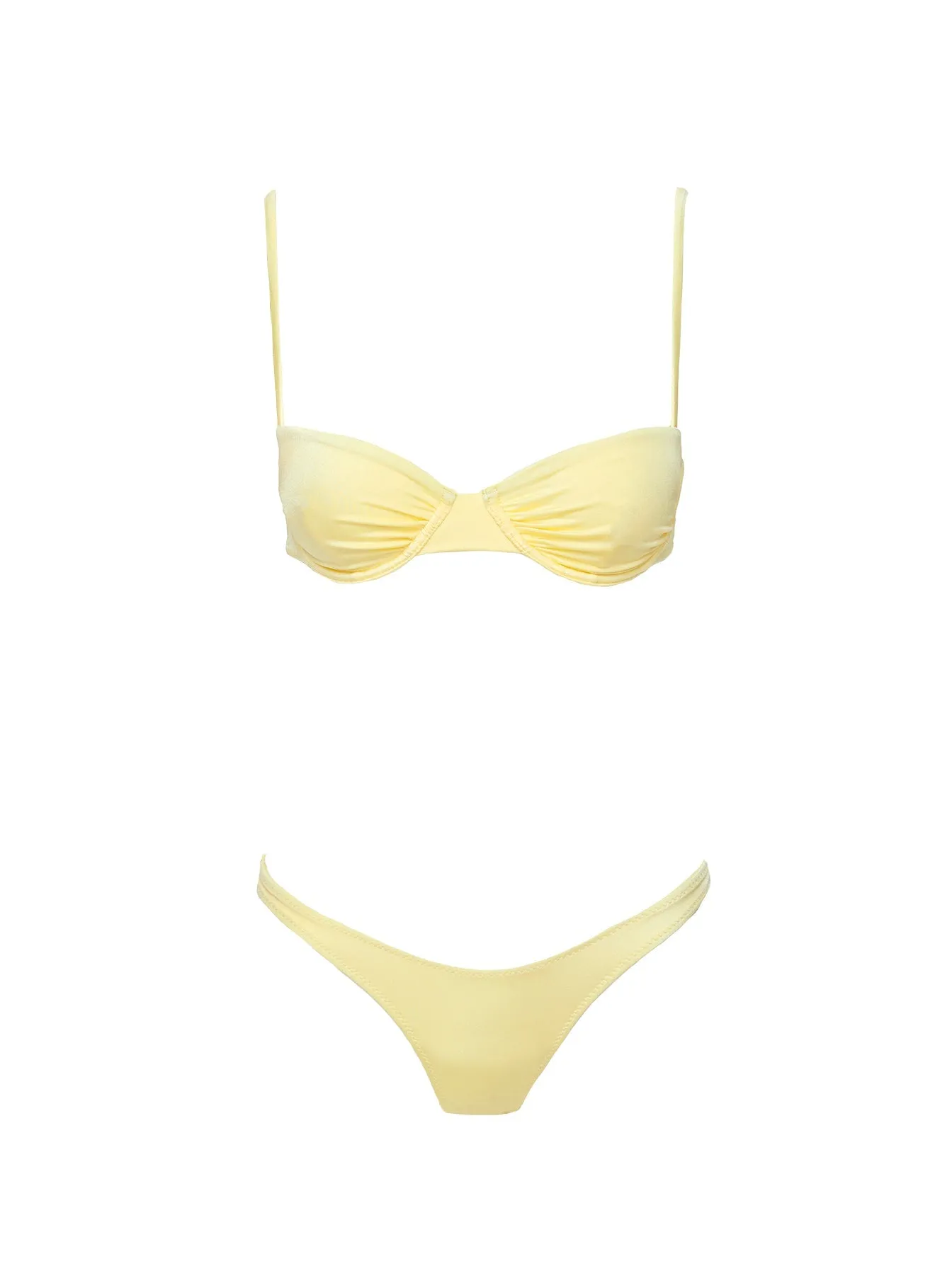 Lemon Underwire Bikini Top with Shiny Finish