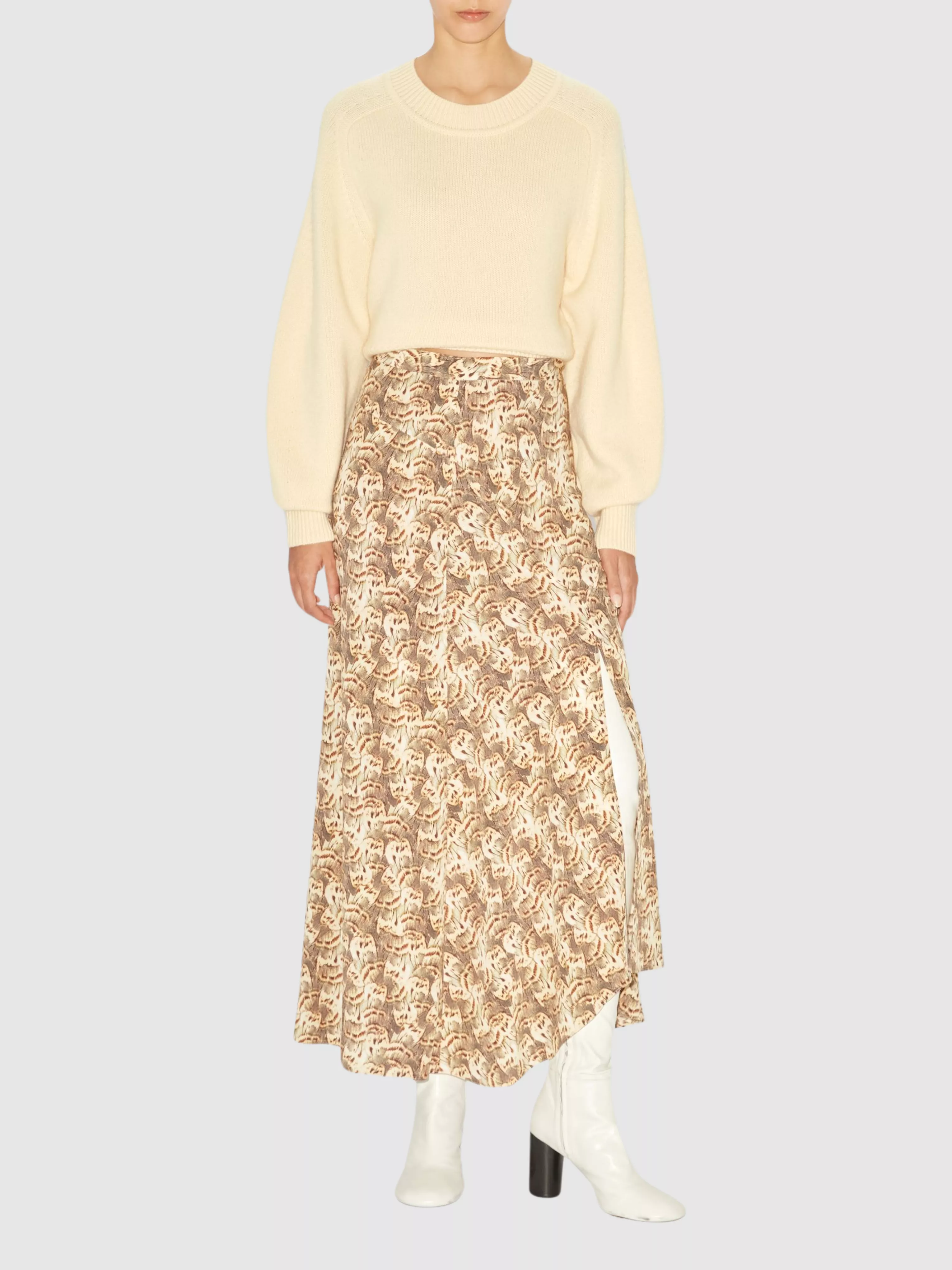 Sakura Silk Midi Skirt - Butterfly Stretch