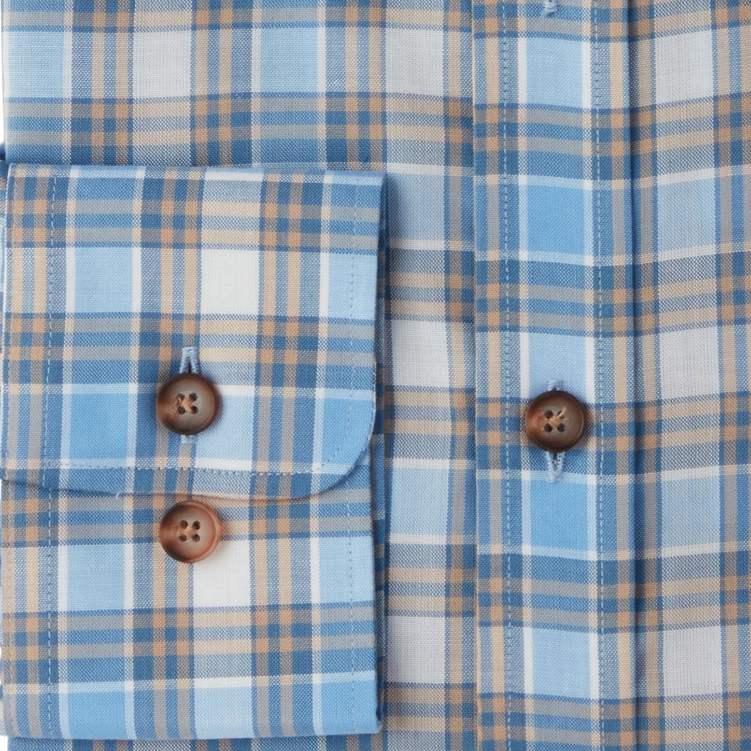 San Antonio Tencel Check Blue Khaki