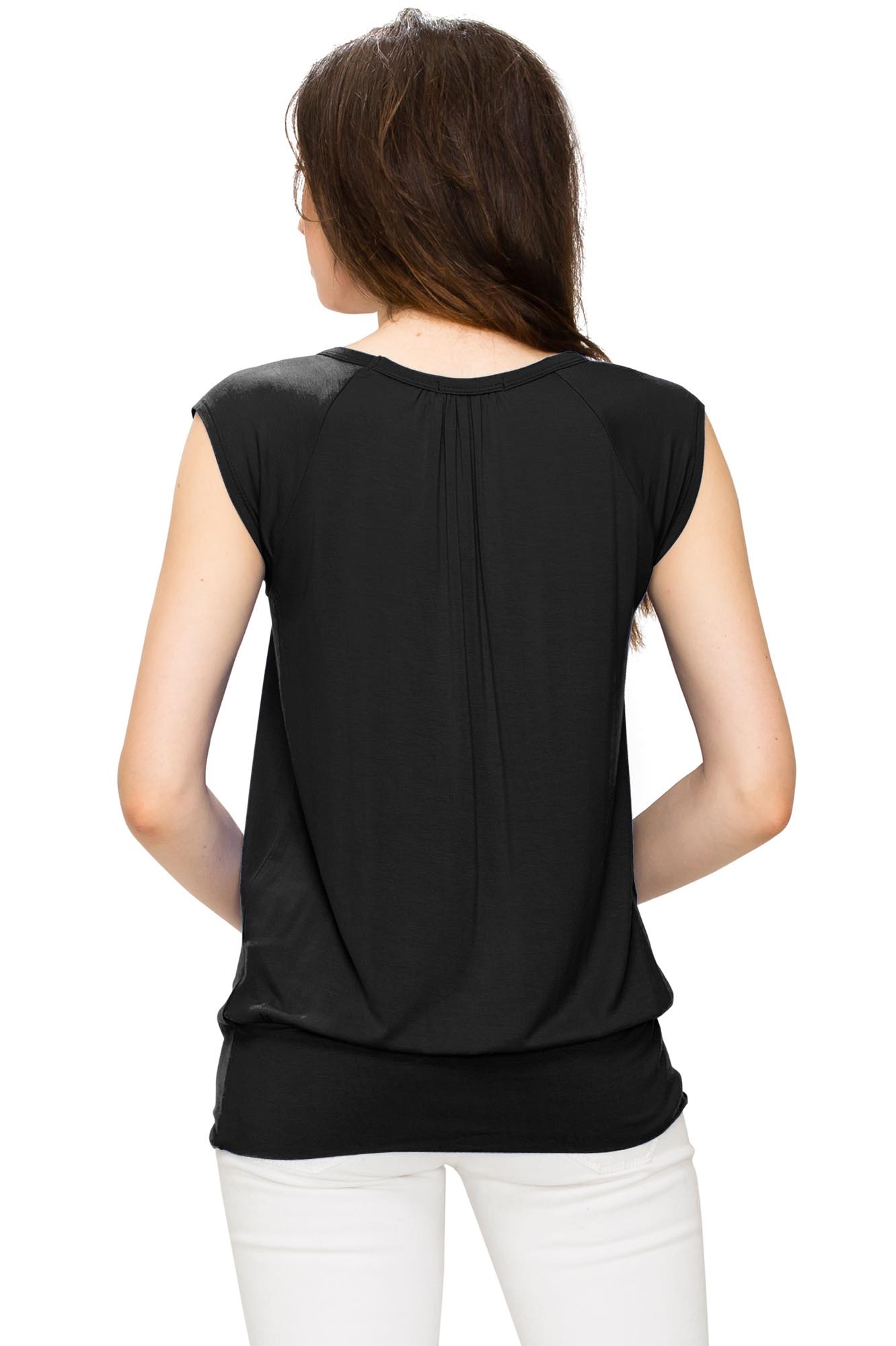 Scoop Neck Short Sleeve Top for Women