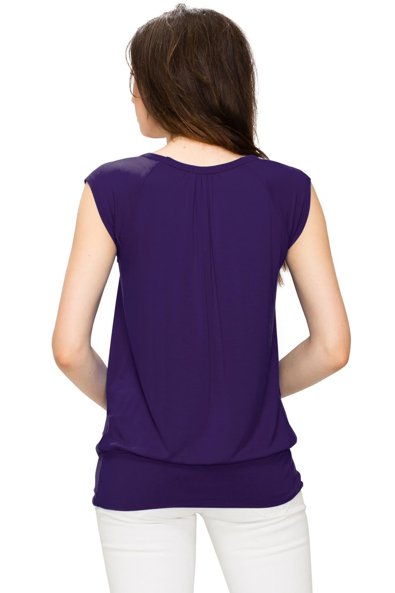 Scoop Neck Short Sleeve Top for Women